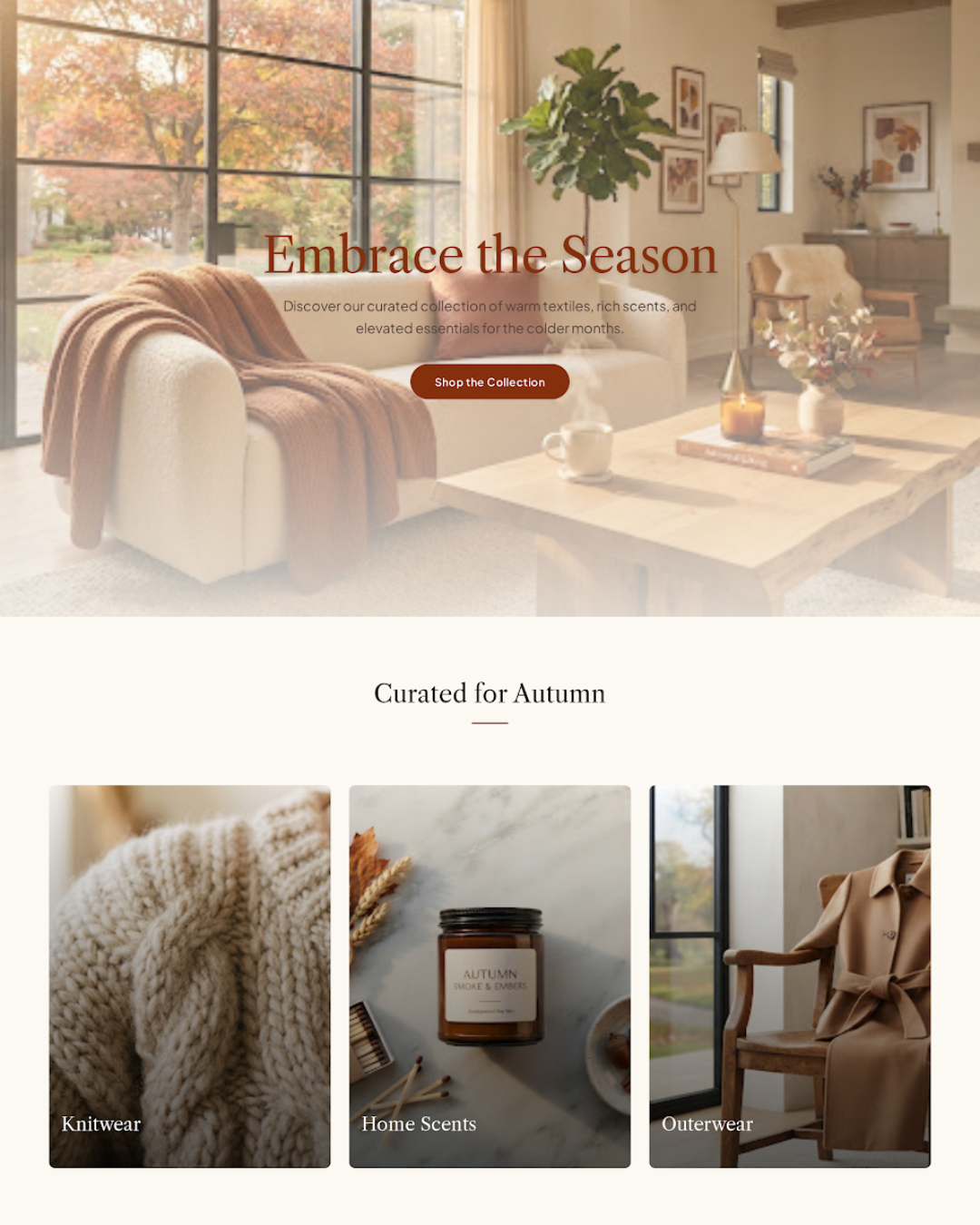 Home goods retail website