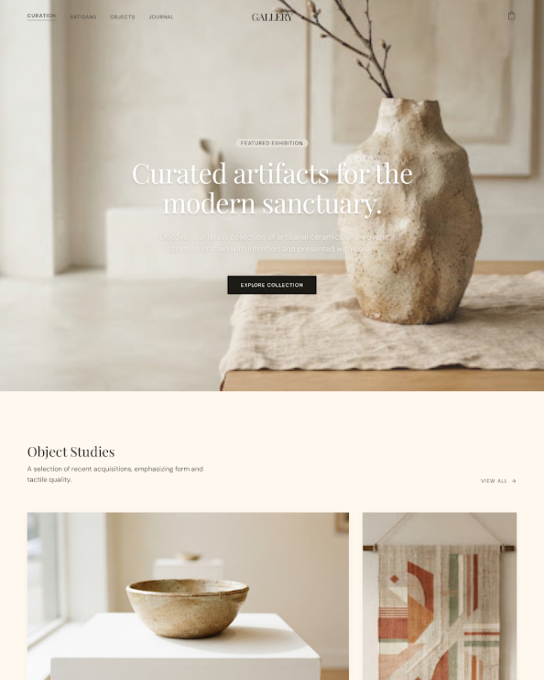 Art gallery website
